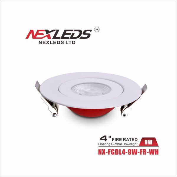 NEXLEDS NX-FGDL4-9W-FR-WH Encastré orientable 4 po à indice de résistance au feu de 2 heures