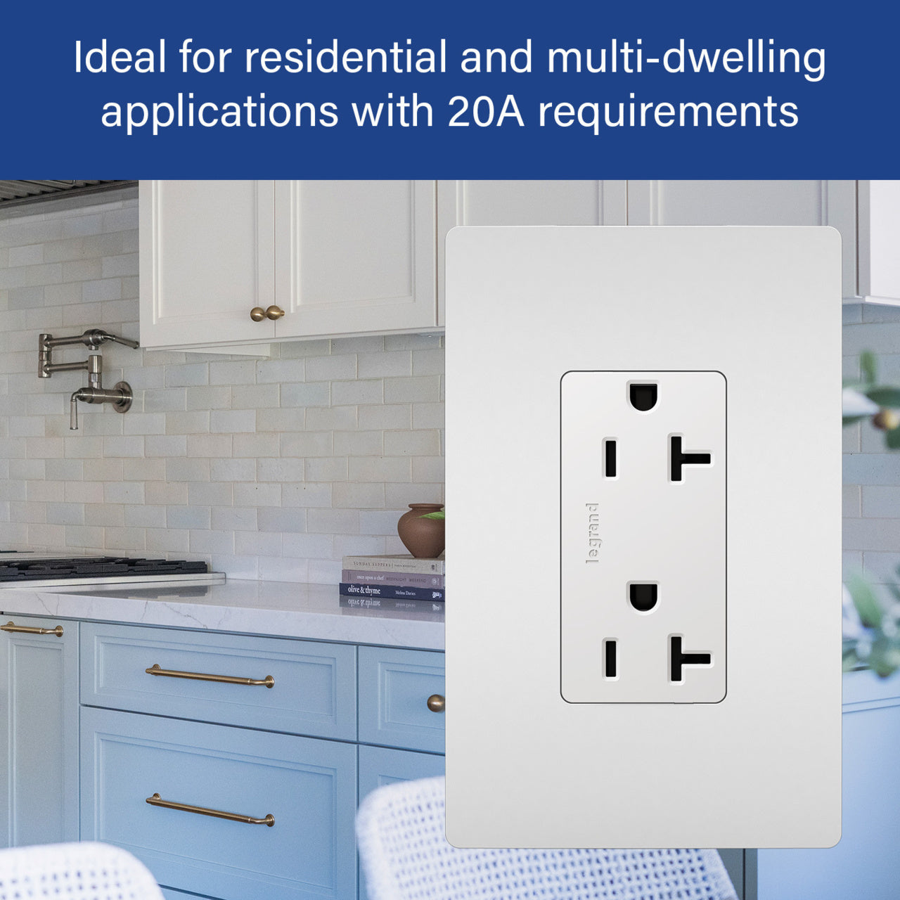 Legrand 885TR20SW radiant® 20A 125V Tamper-Resistant Outlet, White