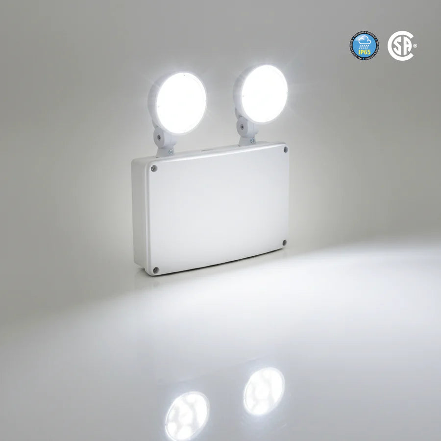 Ortech OE-212BP-WET
36w LED Dual Head Emergency Light with battery pack backup for Outdoor WET Locations