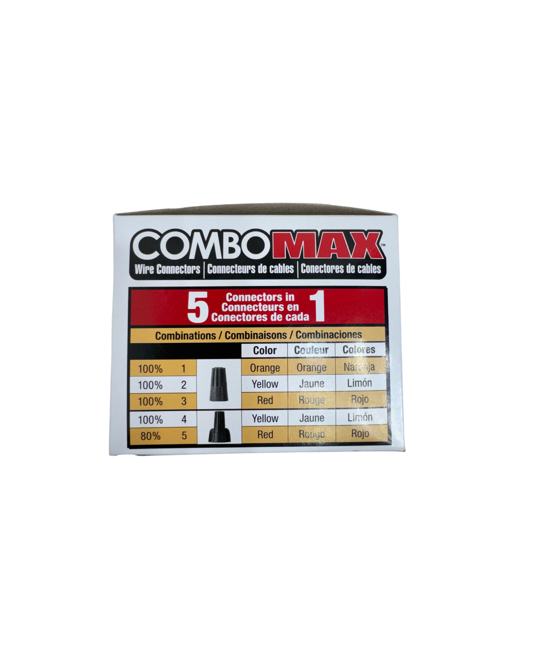 5 in 1 Combo Max Connector Wire Range #22 - #8. 100/Box