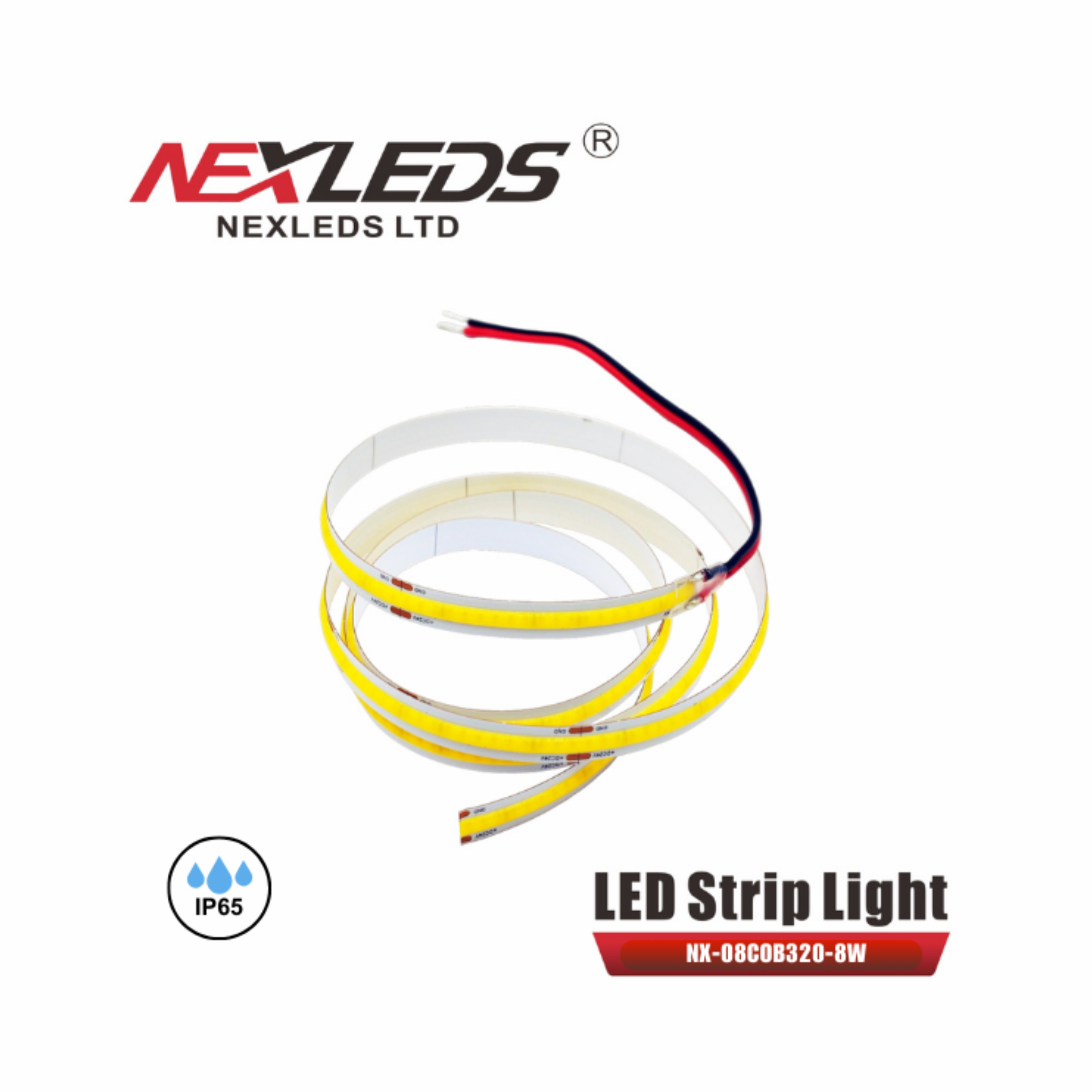 NEXLEDS 8mm IP65 COB Tapelight