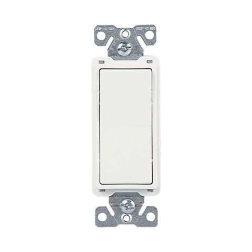 EATON 15 Amp Decora Single-Pole Switch, Self-Grounding, White 7501W