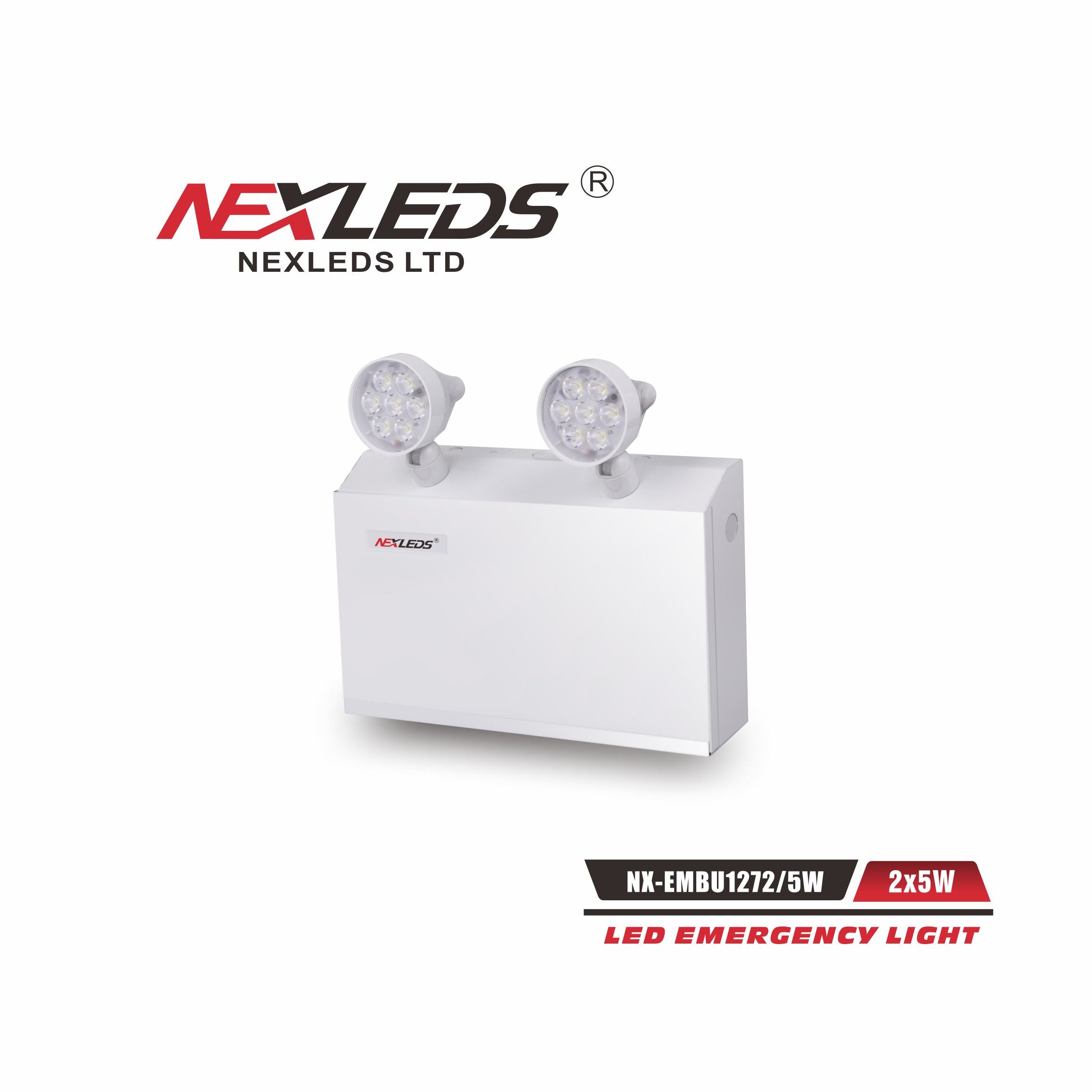 NEXLEDS NX-EMBU1272/5W Unité de batterie d'urgence 72 W avec têtes à distance LED 5 W