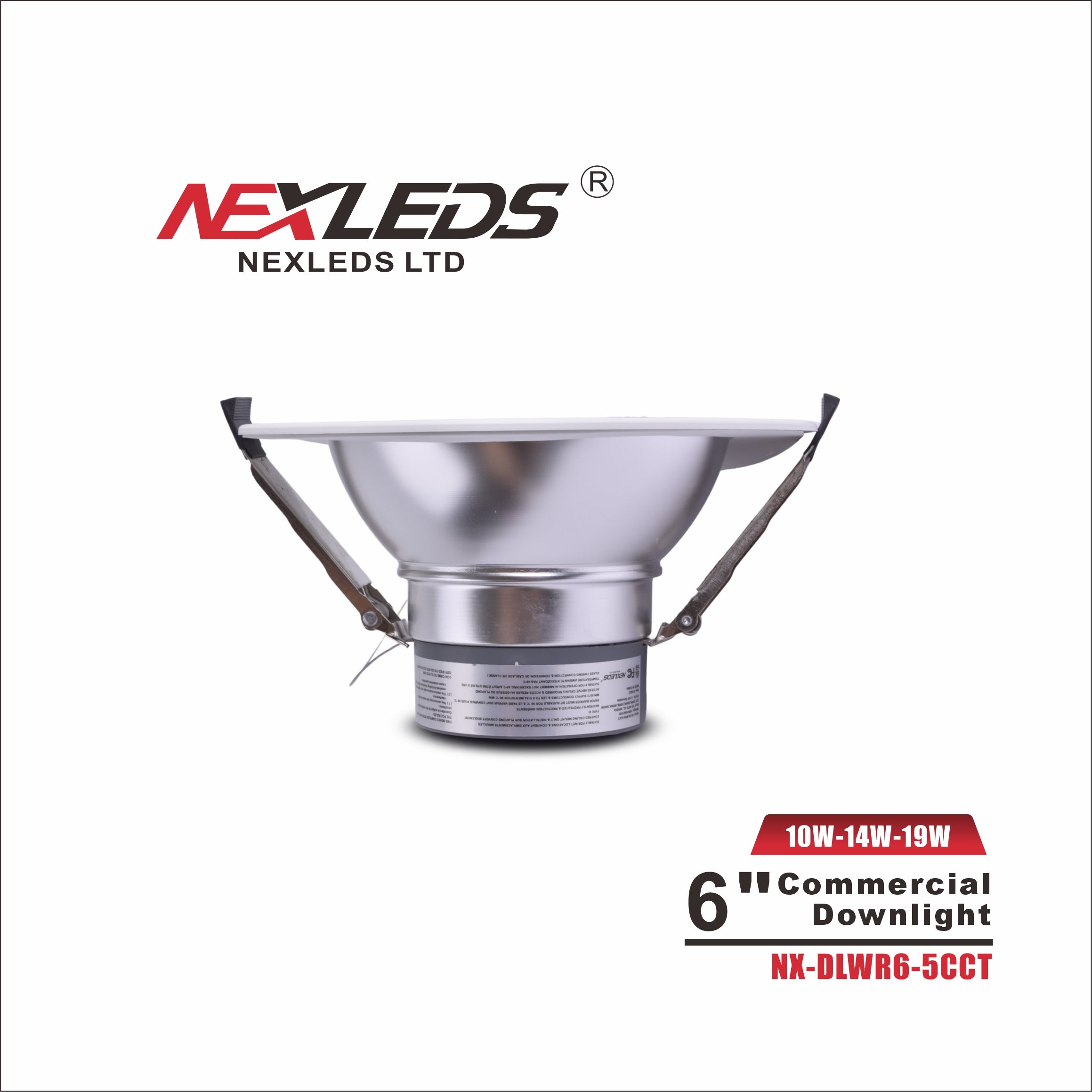 NEXLEDS : 6" commercial Downlight - 10/14/19W - 5CCT NX-DLWR6-5CCT
