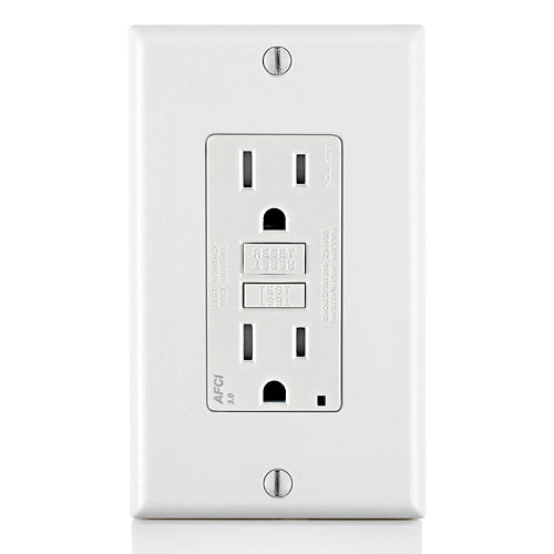 Leviton 15 Amp, Tamper-Resistant Afci Outlet With Led Indicator Light