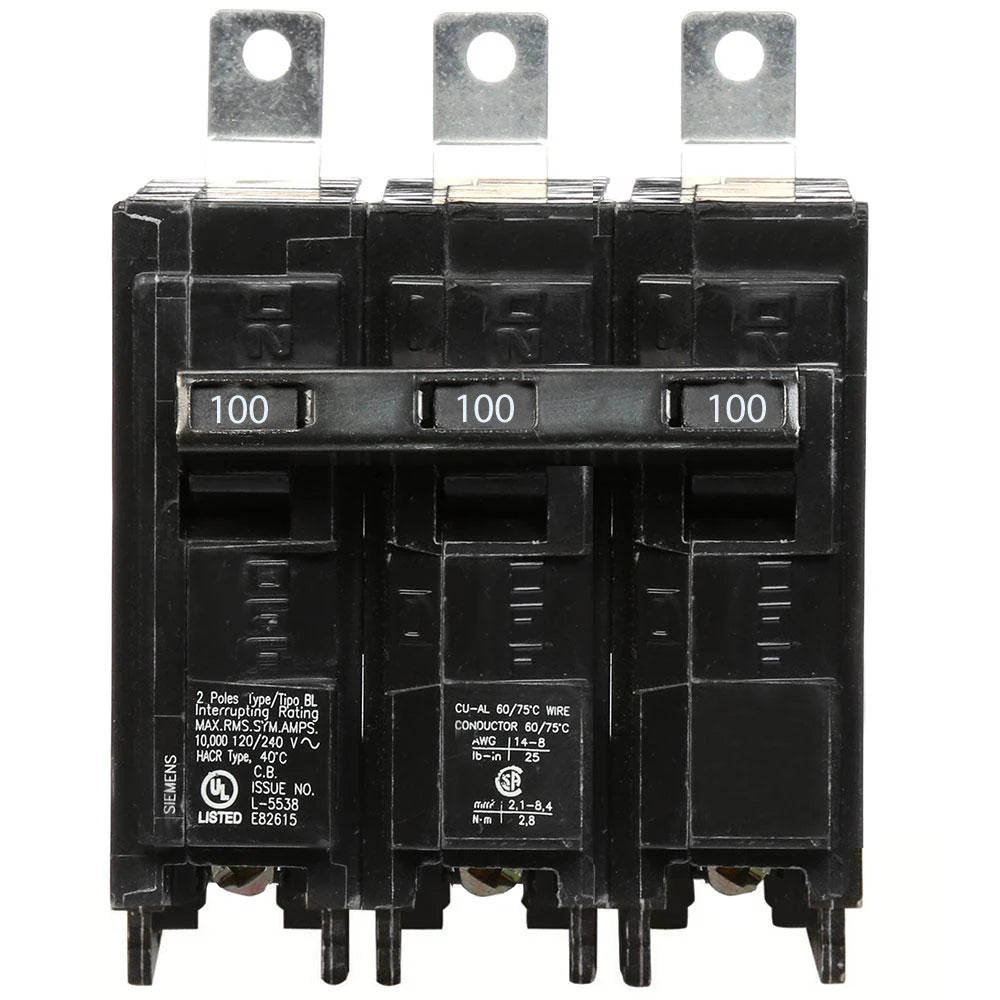 Siemens 3 Pole 100A Bolt-On Breaker B3100