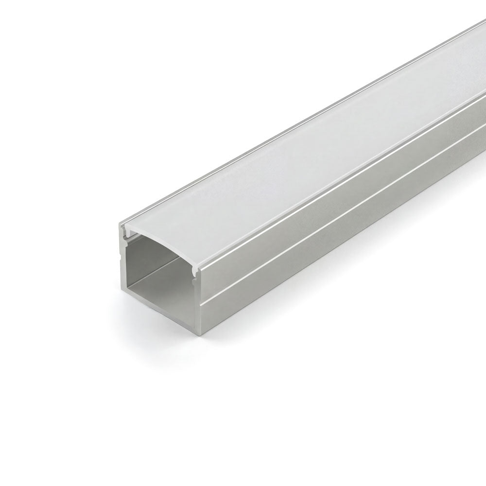 Canolight Surface-mounted 10ft Silver Aluminum profile 1913S with enadcaps - CL-ALU-1913S-SL