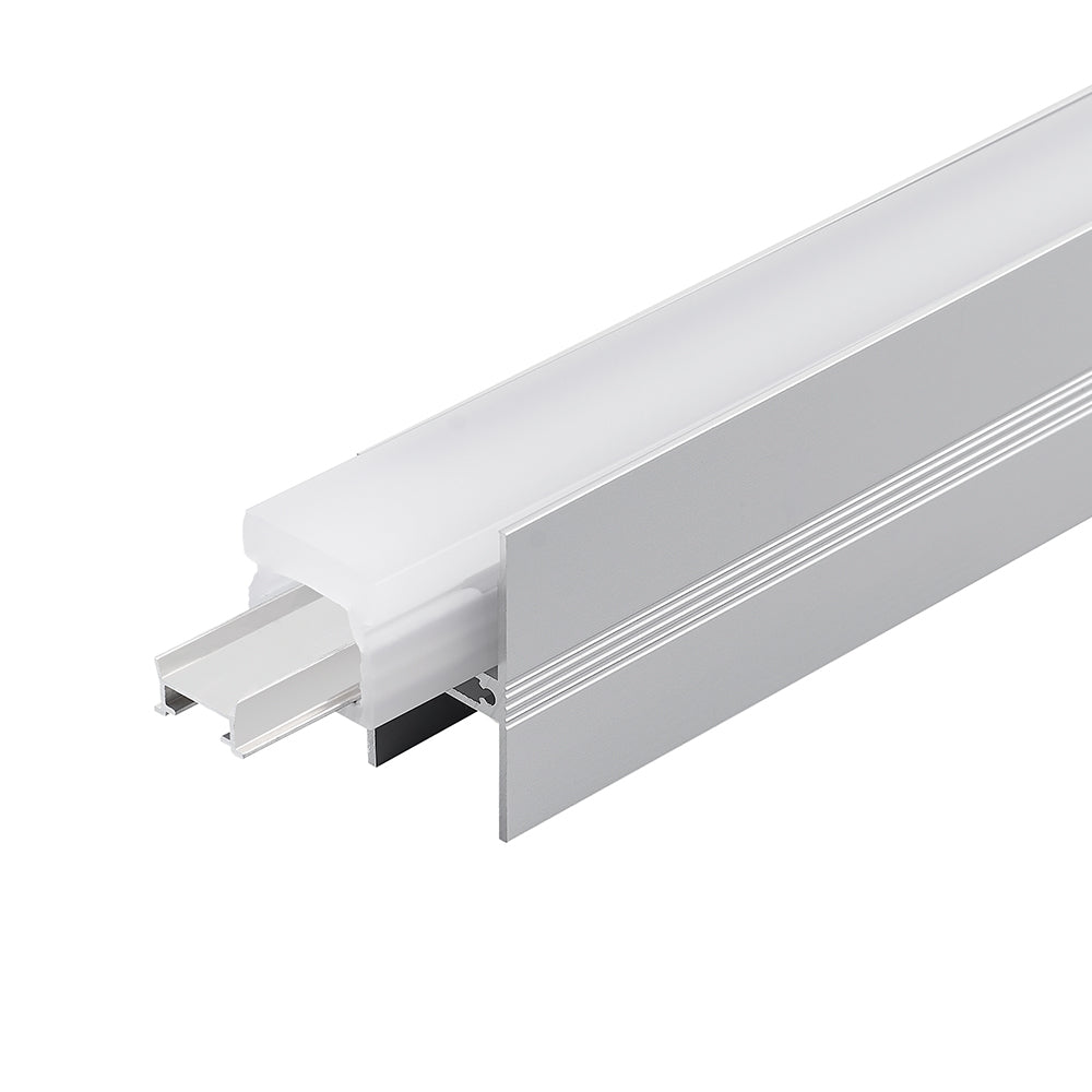 Canolight In-ground 10ft Silver Aluminum profile 2952 with silicon & aluminum endcaps - CL-ALU-2952
