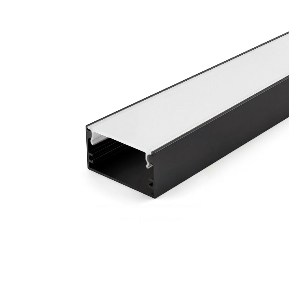 Canolight Surface-mounted 10ft Black Aluminum profile 5020 with enadcaps - CL-Alu-5020-BL