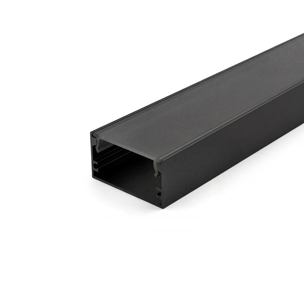 Canolight Surface-mounted 10ft Black Aluminum profile 5020 with enadcaps - CL-Alu-5020-BL