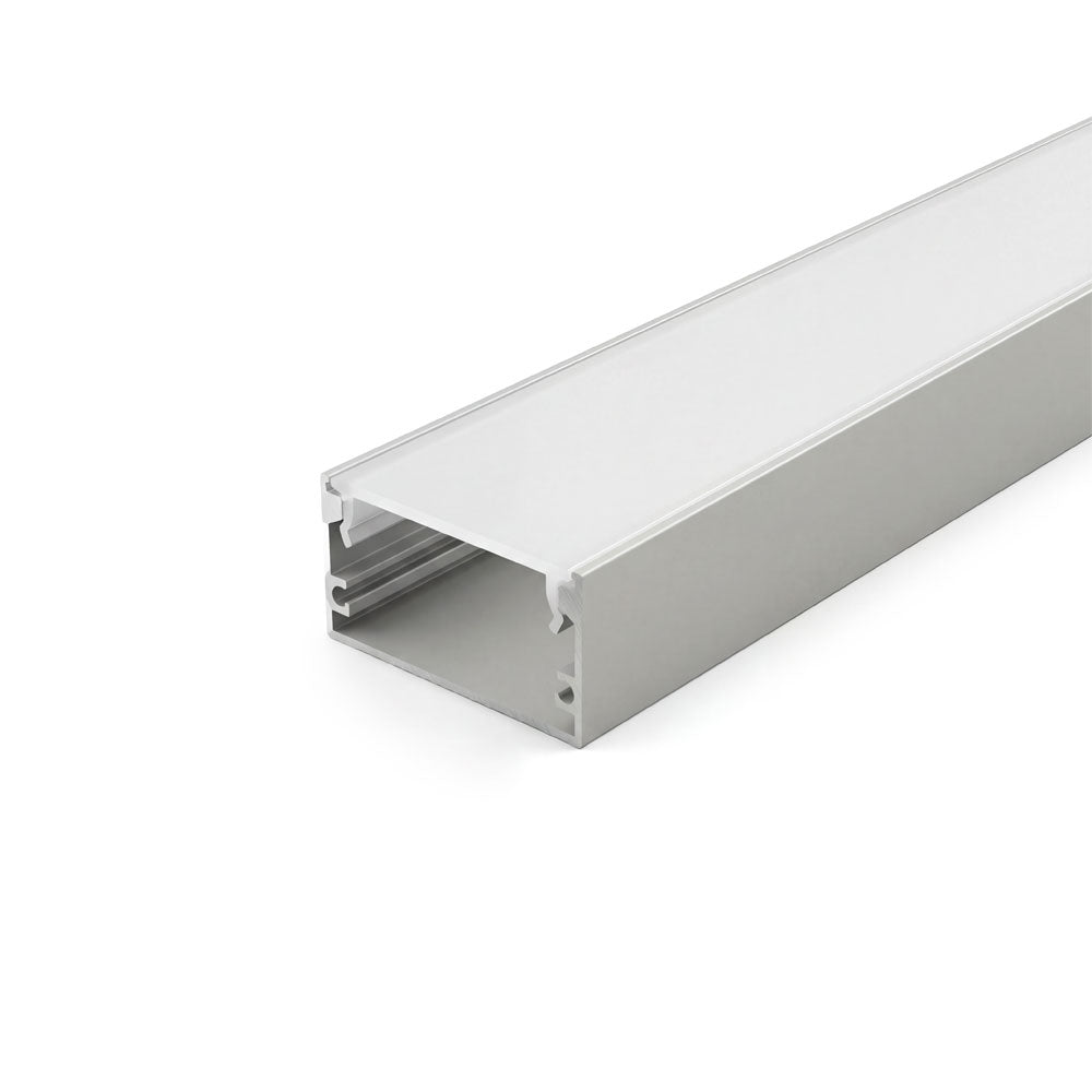 Canolight Surface-mounted 10ft Silver Aluminum profile 5020 with enadcaps - CL-Alu-5020-SL