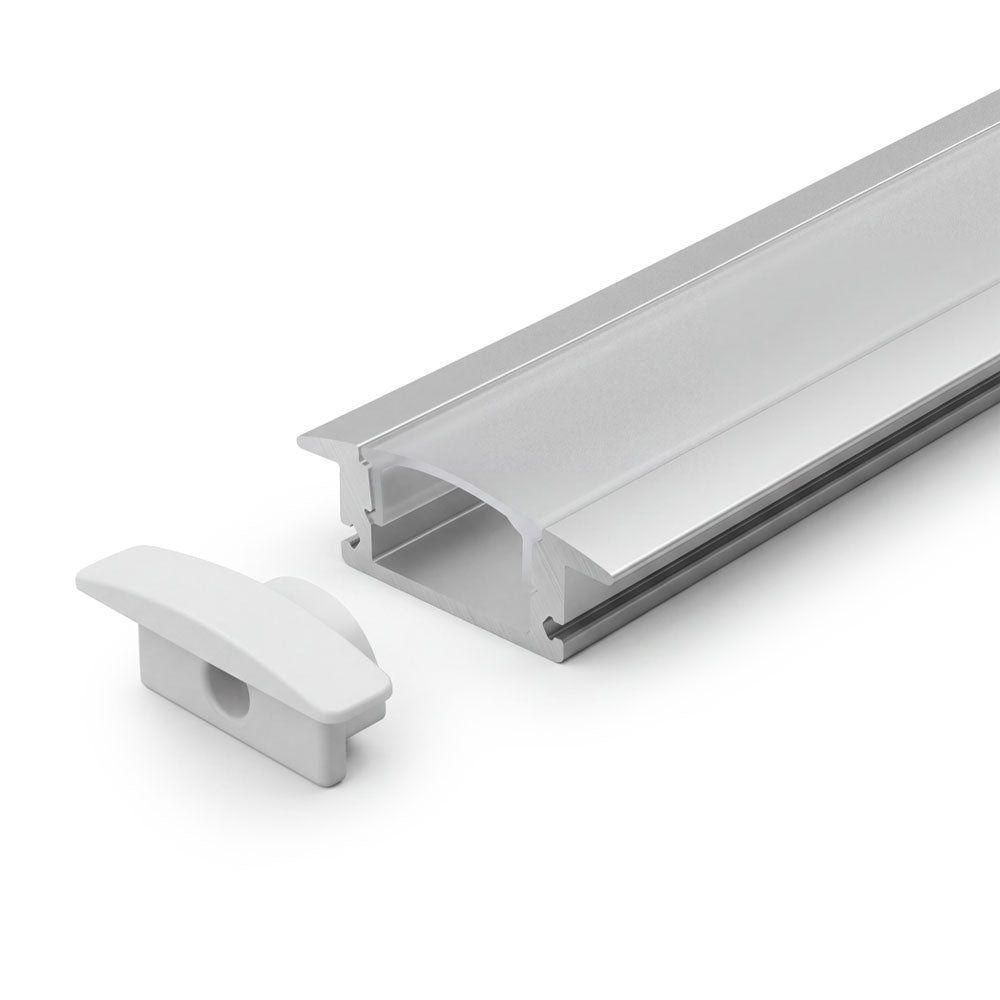 Canolight Trimless recessed 10ft Silver aluminum profile 508 with endcaps - CL-Alu-508-SL