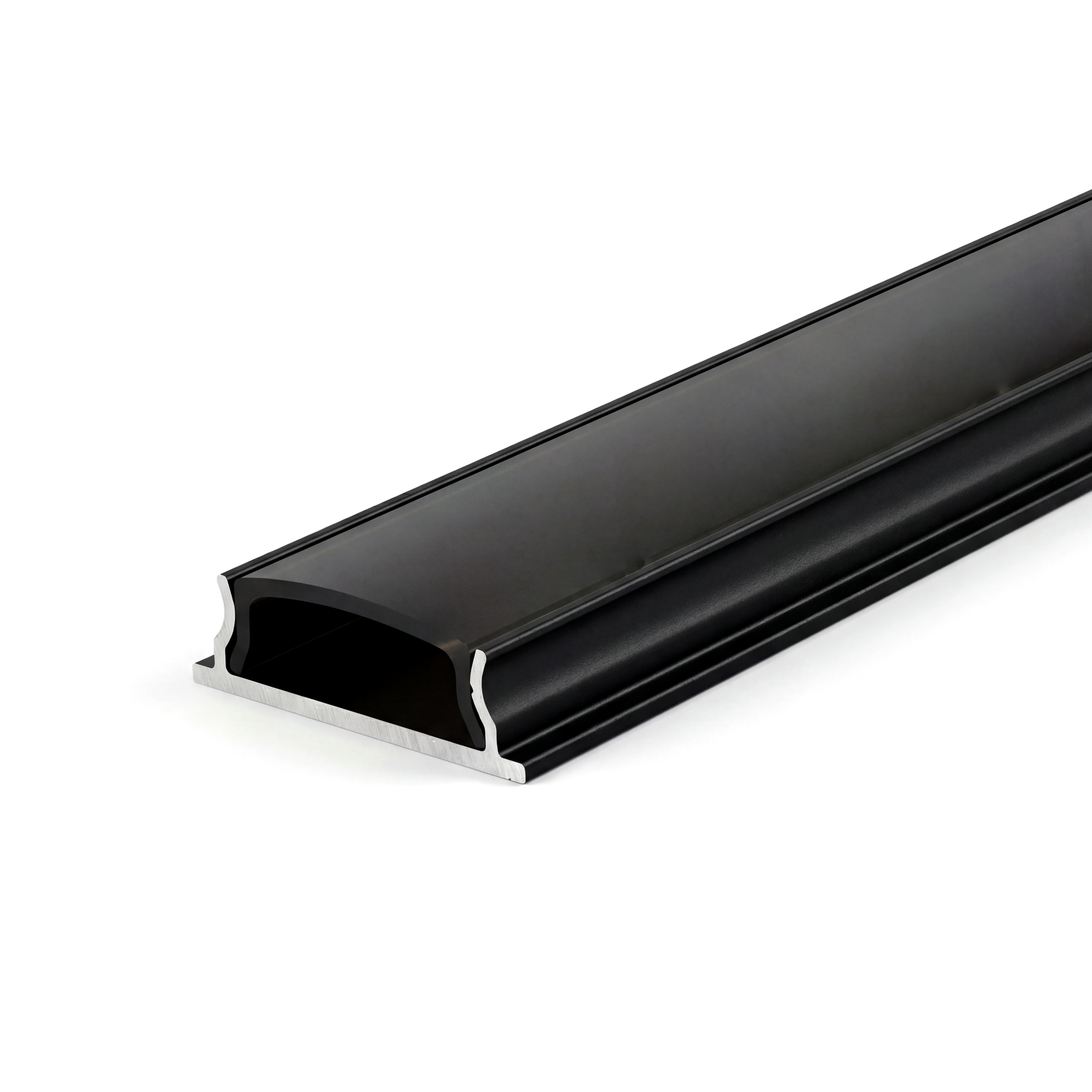 Canolight Up Down 8ft Black bendable aluminum profile 640 with Black & White PC cover 2 end caps Industri - CL-Alu-640-BL (Bendable series)