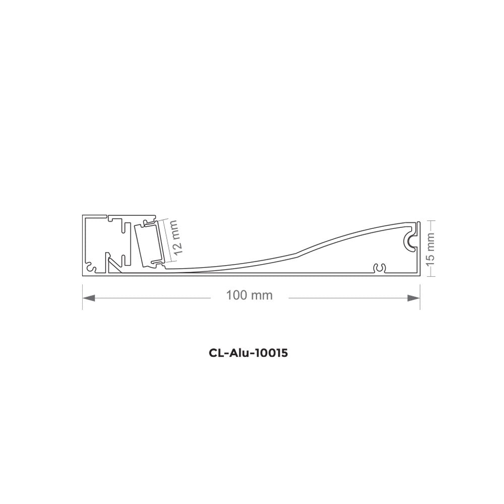 Canolight Surface-mounted Baseboard 10ft Champaign Aluminum profile 10015 with endcaps - CL-Alu-10015-CH