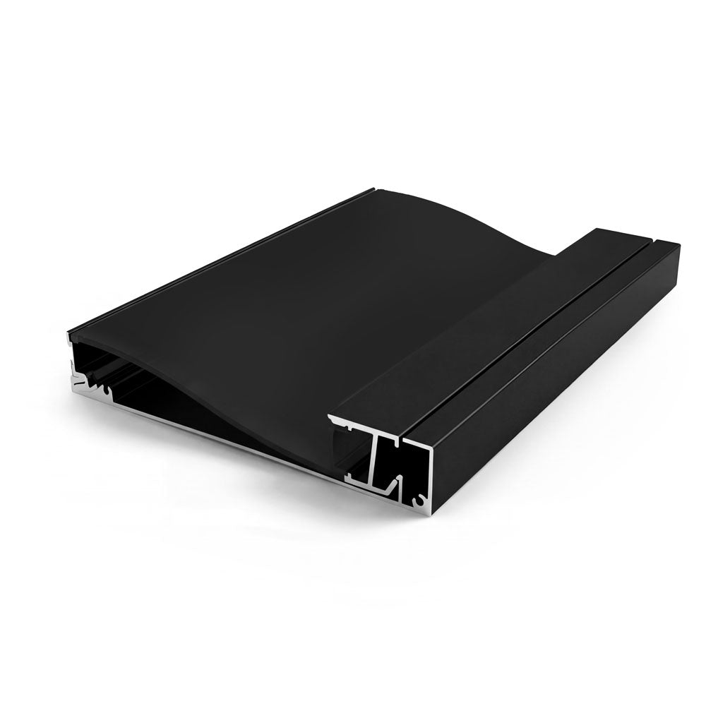 Canolight Surface-mounted Baseboard 10ft Black Aluminum profile 10015 with endcaps - CL-Alu-10015-BL