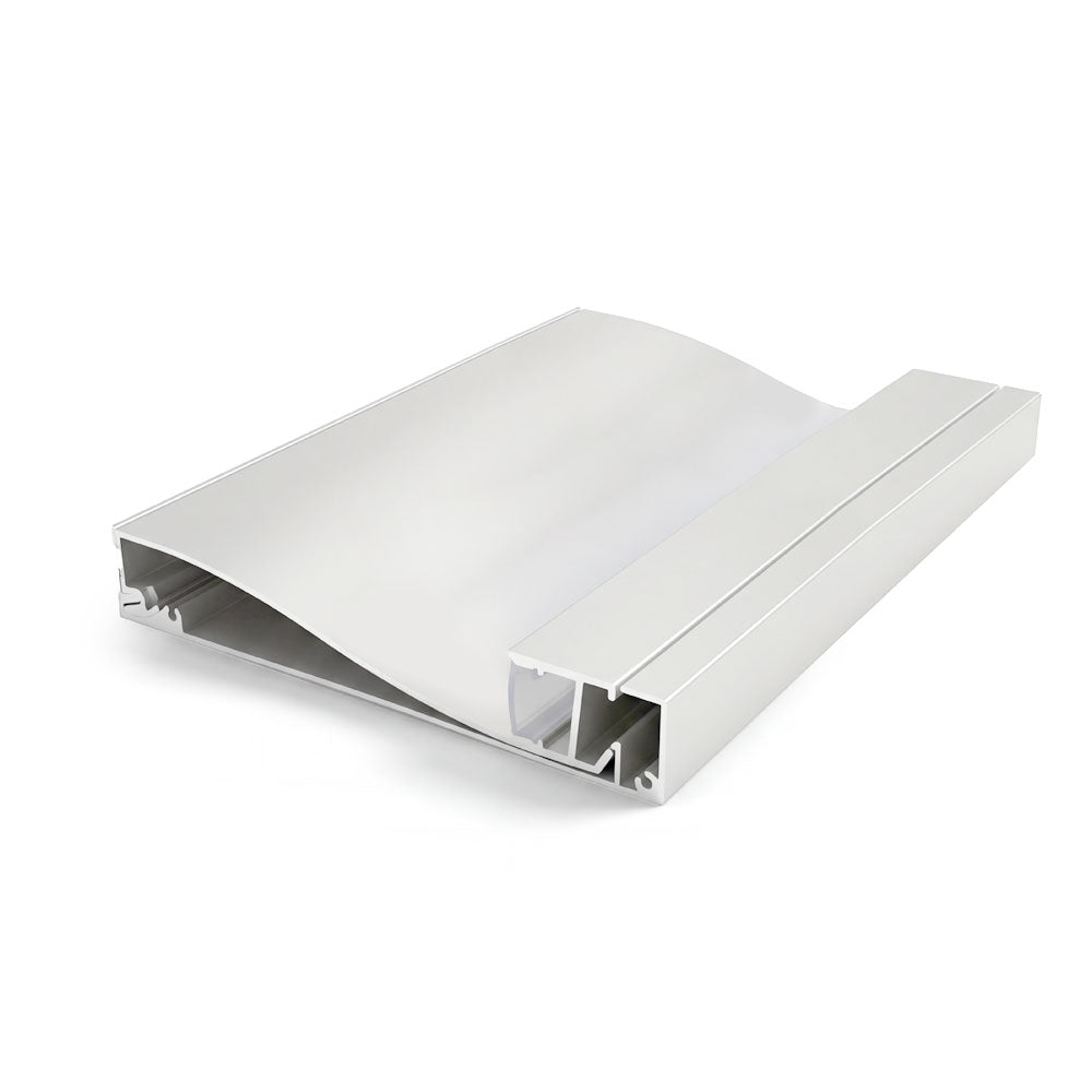 Canolight Surface-mounted Baseboard 10ft Aluminum profile 10015 with endcaps - CL-Alu-10015-WH