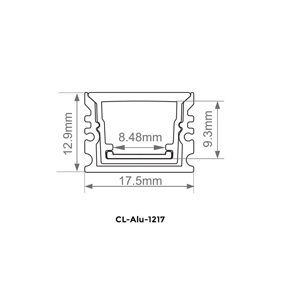 Canolight Waterproof 8ft Silver aluminum profile 1217 with 6Pcs of plastic and waterproof silicone end ca - CL-ALU-1217-SL-8FT