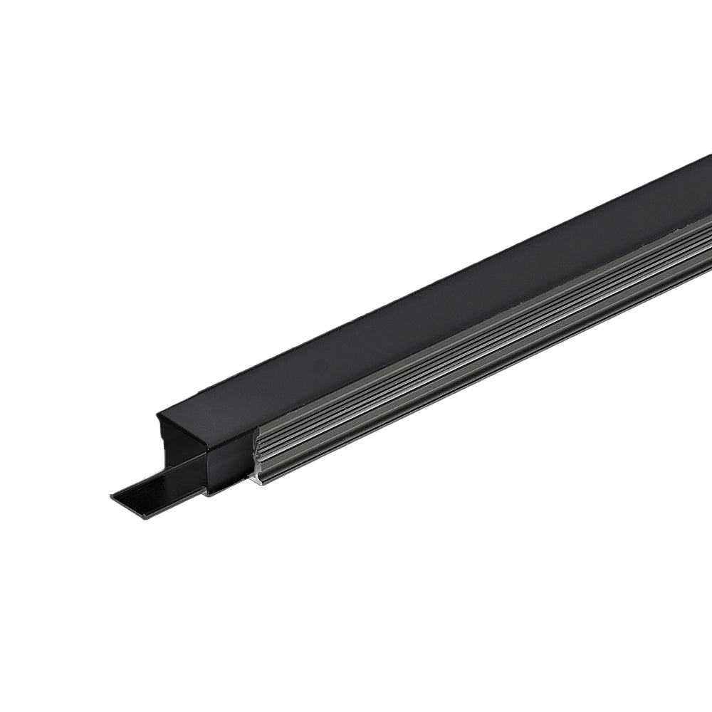 Canolight Waterproof 8ft Black aluminum profile 1217 with 6Pcs of plastic and waterproof silicone end cap - CL-ALU-1217-BL-8FT