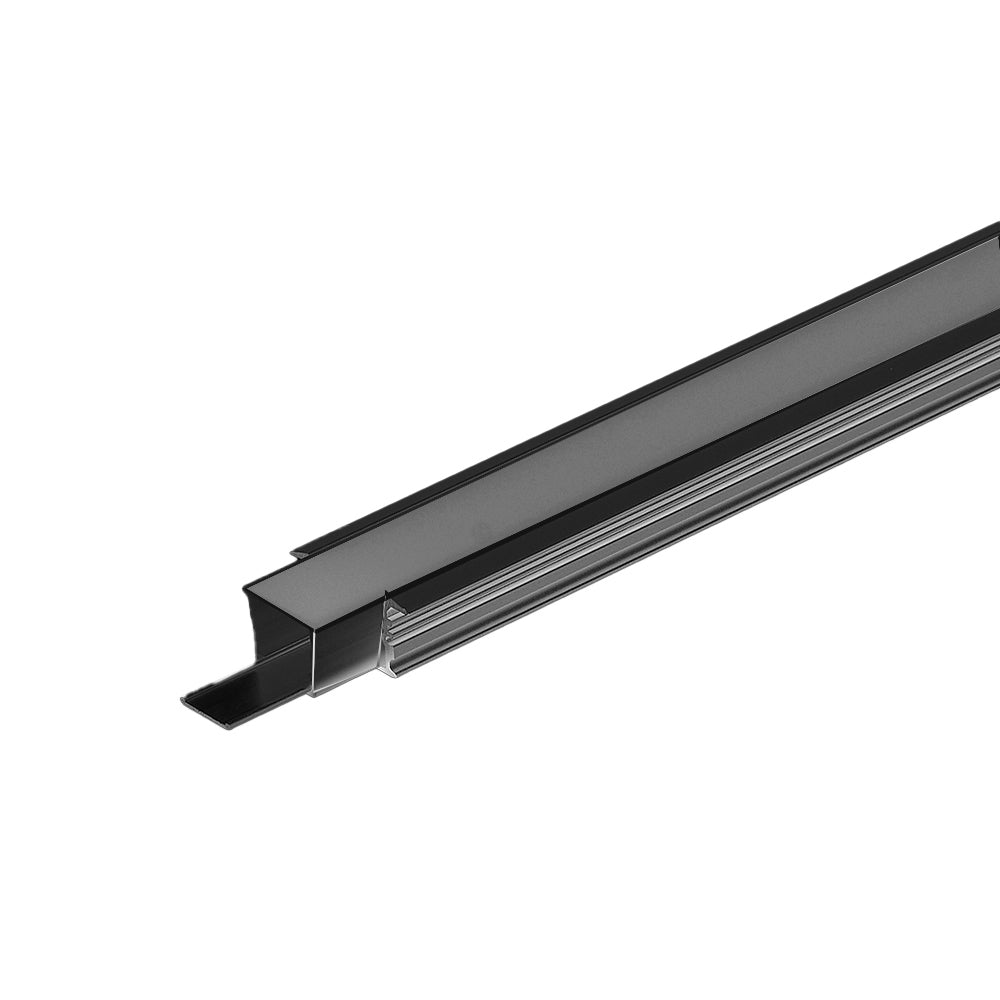Canolight Waterproof 8ft Black aluminum profile 1217A with 6Pcs of plastic and waterproof silicon end cap - CL-ALU-1217A-BL-8FT