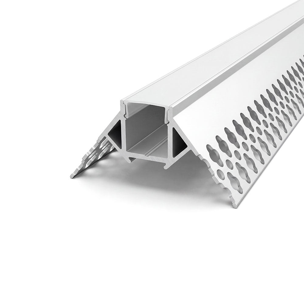 Canolight Trimless recessed 10ft Silver corner aluminum profile 5324 with endcaps & White Pc cover - CL-Alu-5324-SL