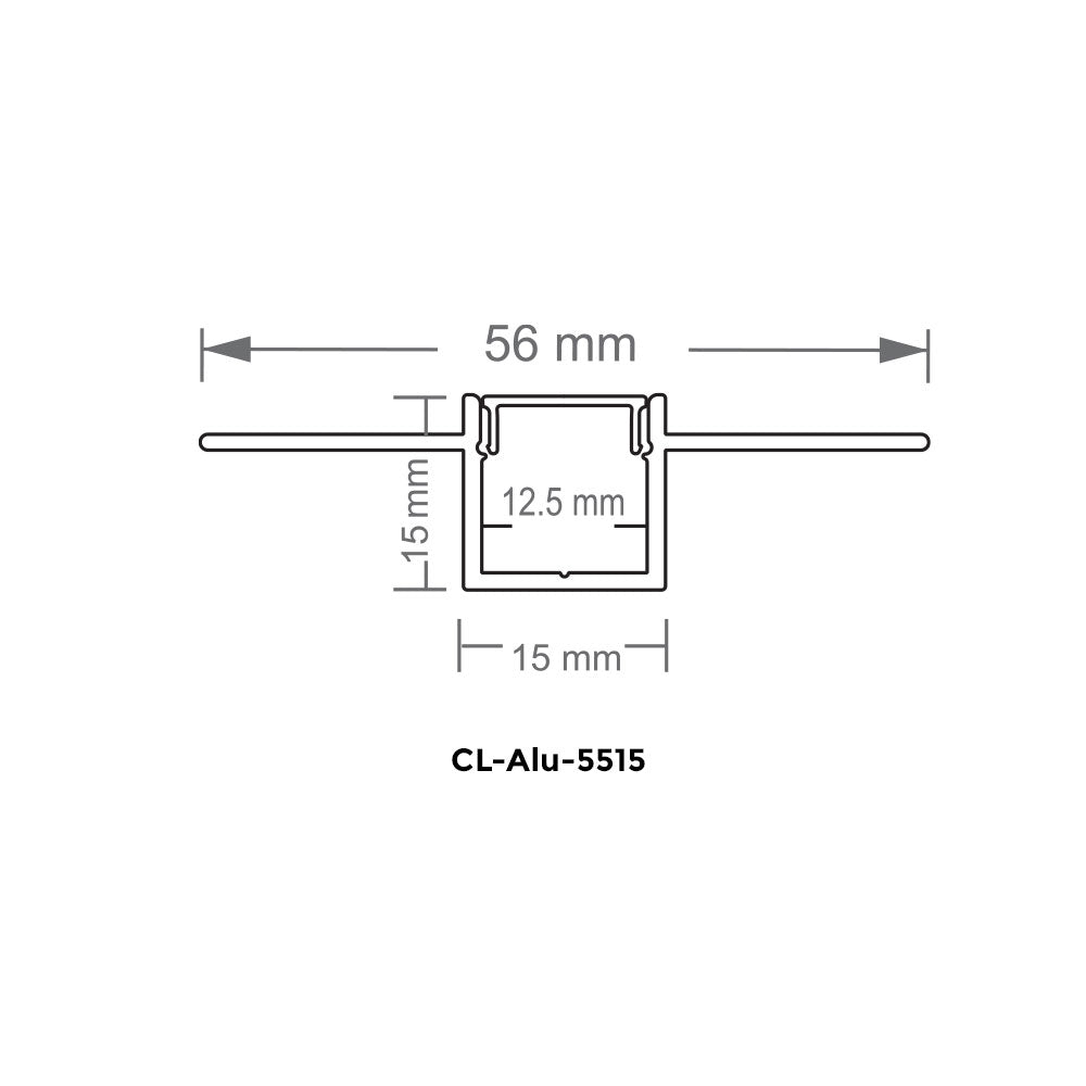 Canolight Trimless recessed 8ft Silver aluminum profile 5515 with endcap
