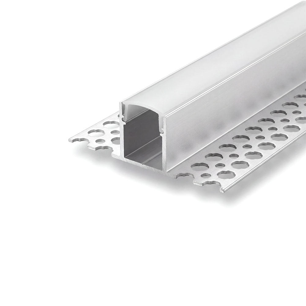 Canolight Trimless recessed 10ft Black Aluminum profile 5515A with endcaps & White and Black Pc cover - CL-Alu-5515A-BL