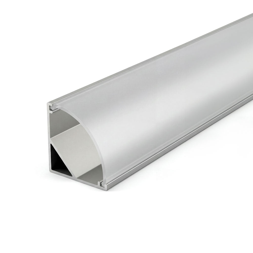 Canolight 90D Surface-mounted 8ft Silver Aluminum profile 601 with enadcaps - CL-Alu-601-SL-8ft