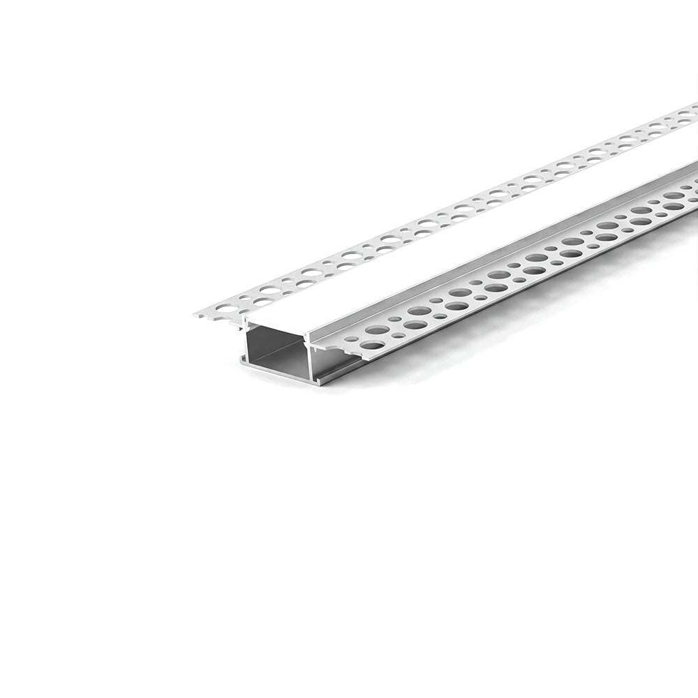 Canolight After drywall Trimless Recessed 10ft Silver Aluminum profile 6114 with endcaps - CL-Alu-6114-SL