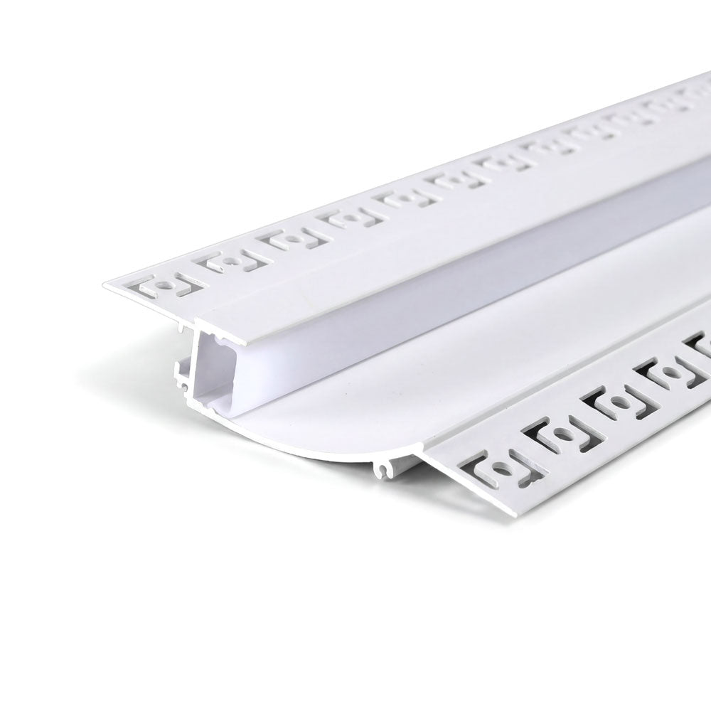 Canolight Trimless recessed 10ft White aluminum profile 9819 with endcaps - CL-Alu-9819-WH