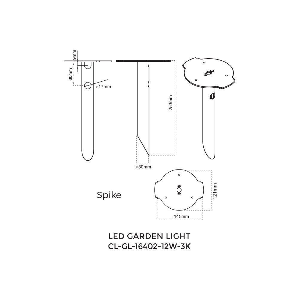 Canolight LED Exterior Light 12W 12-24 V AC/DC - CL-GL-16402-12W-3K-BL