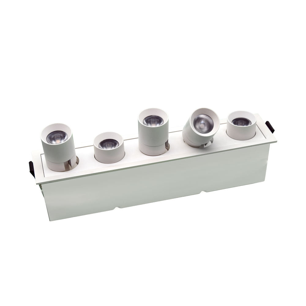 Canolight 5 HEADS LED RECESSED LINEAR ADJUSTABLE SPOT LIGHT 15W - CL-LBS5-15-5CCT-WH