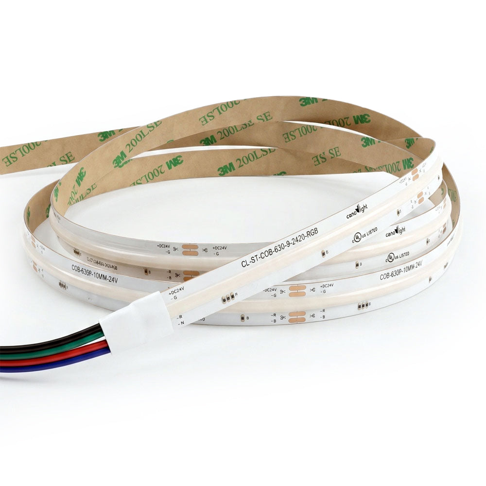 Canolight COB Strip Light 630LED/m 10mmPCB width 9W/M 24VDC 5m/roll IP20 RGB - CL-ST-COB-630-9-2420-RGB