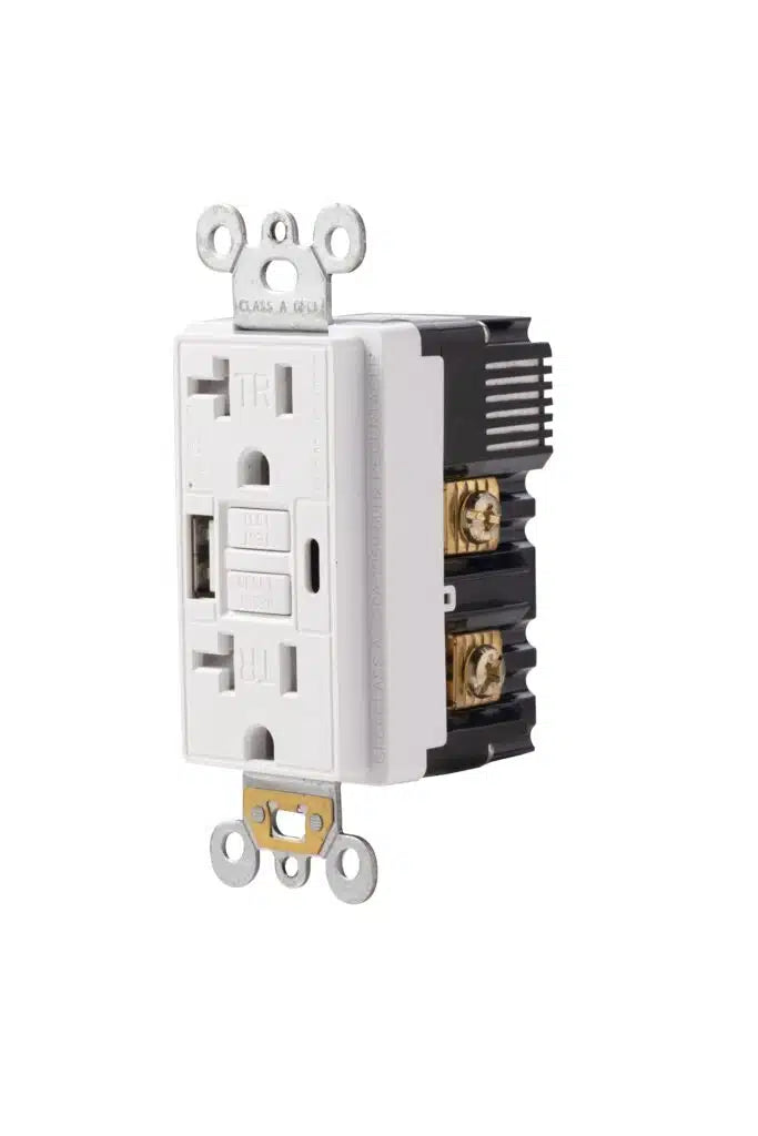 Votatec : 20A GFCI Usb Charger & Duplex Receptacle (TR) Type A+C