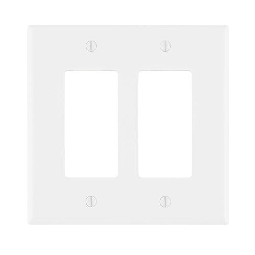 EATON 2 Gang Plastic Decora Wallplate - Mid Size -PJ262W