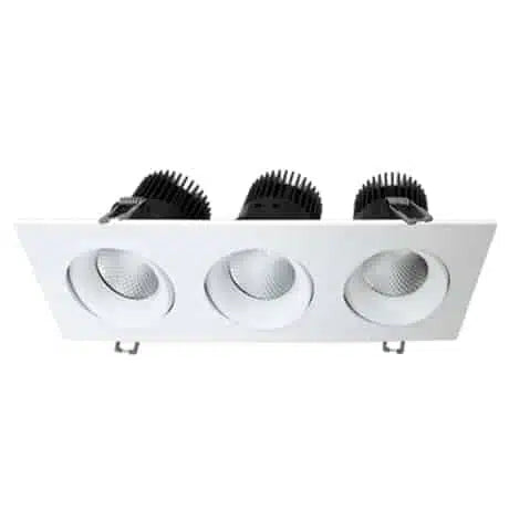 Votatec 3.5″ Square Regressed Gimbal – 5Way CCT Adjustable, 12W, 3 Heads