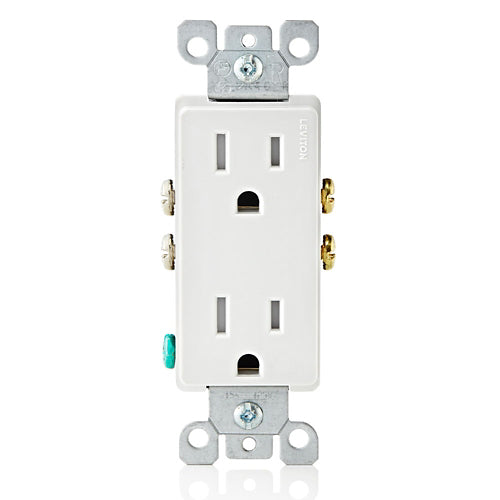 Leviton T5325-W 15 Amp Decora Tamper-Resistant Duplex Outlet/Receptacle, Grounding, White