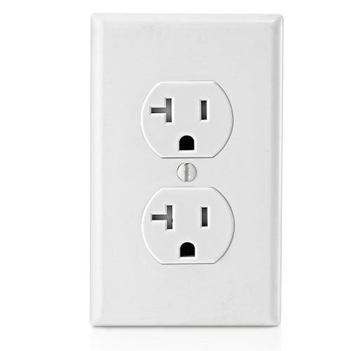 Leviton T5820-W 20 Amp Duplex Tamper-Resistant Outlet/Receptacle, Grounding, White