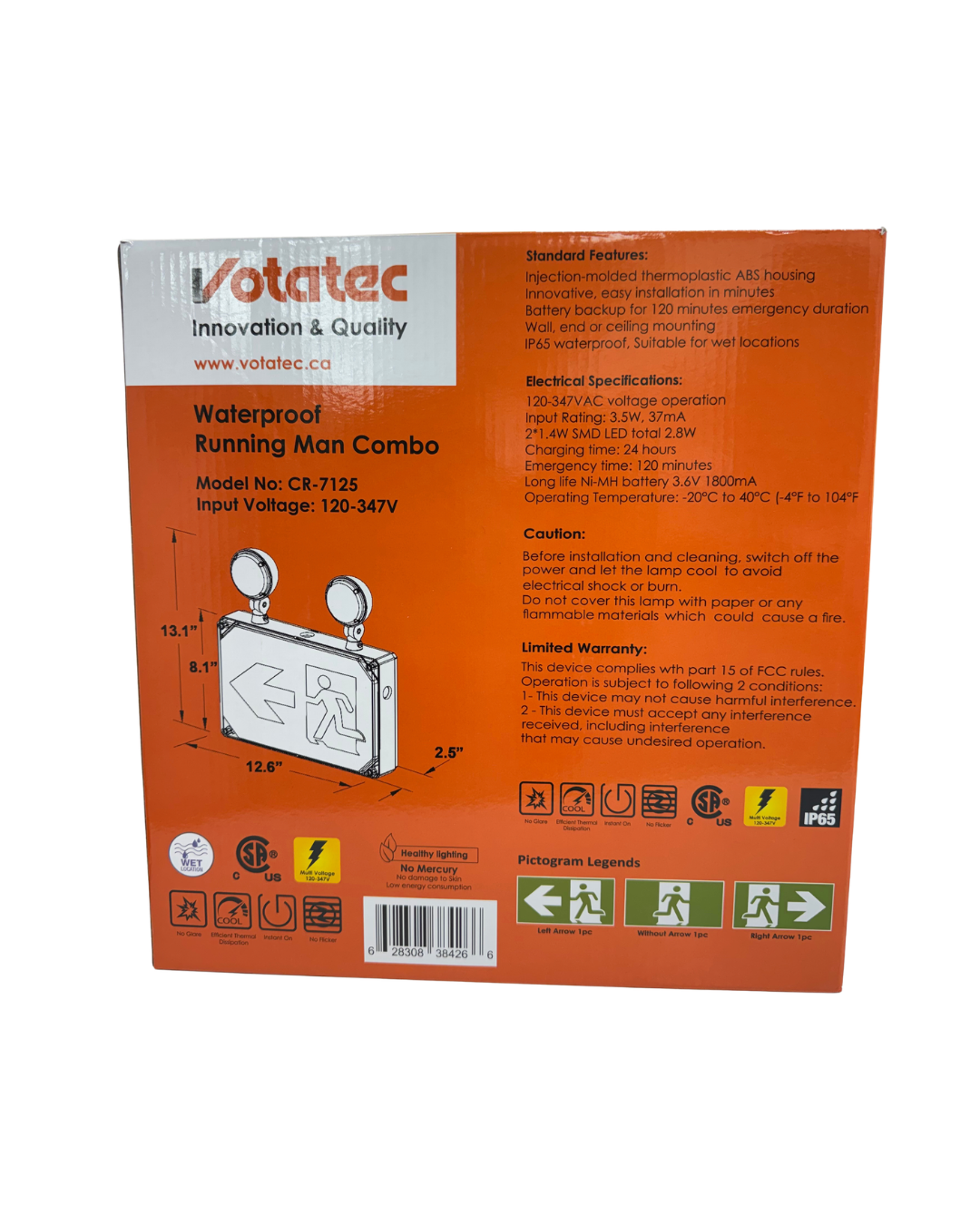 Votatec CR-7125 Combo étanche Homme de course