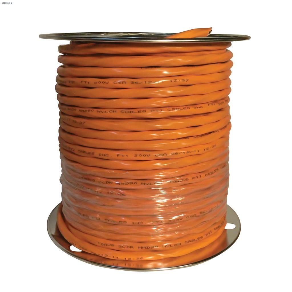 Electrical Wire : 10/2 NMD90 Orange PVC 300V JACKETED BUILDING WIRE
