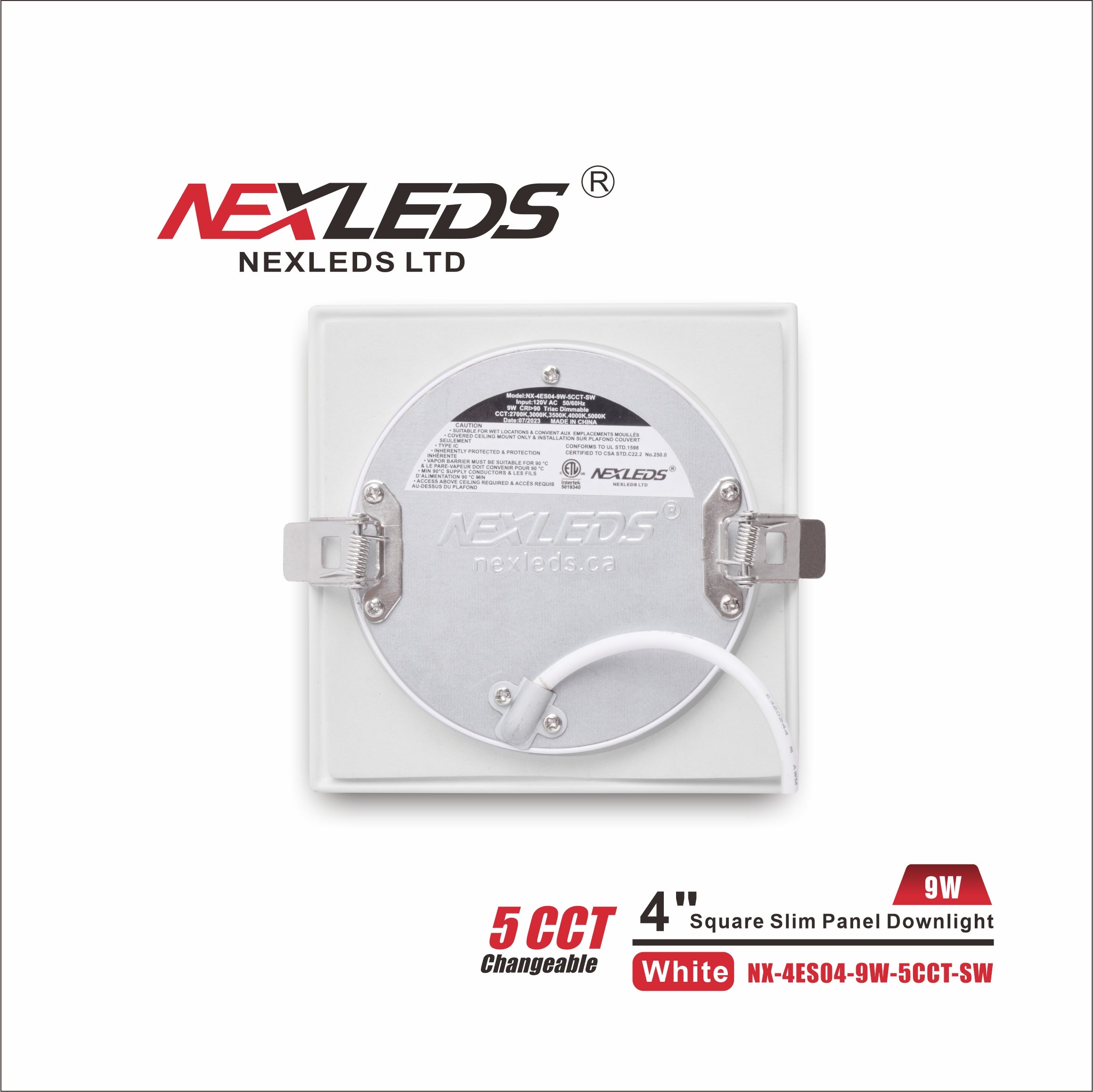 NEXLEDS 4 inch Square Slim Panel Downlight