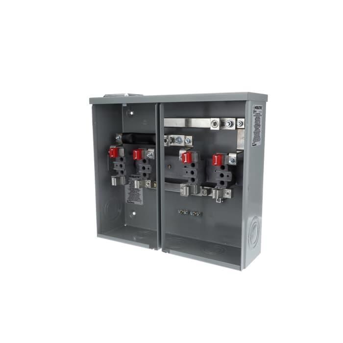 Microlectric BE2-V 2-Position Meter Socket, 600 VAC, 200 A, 1 Phase, NEMA 3R Enclosure