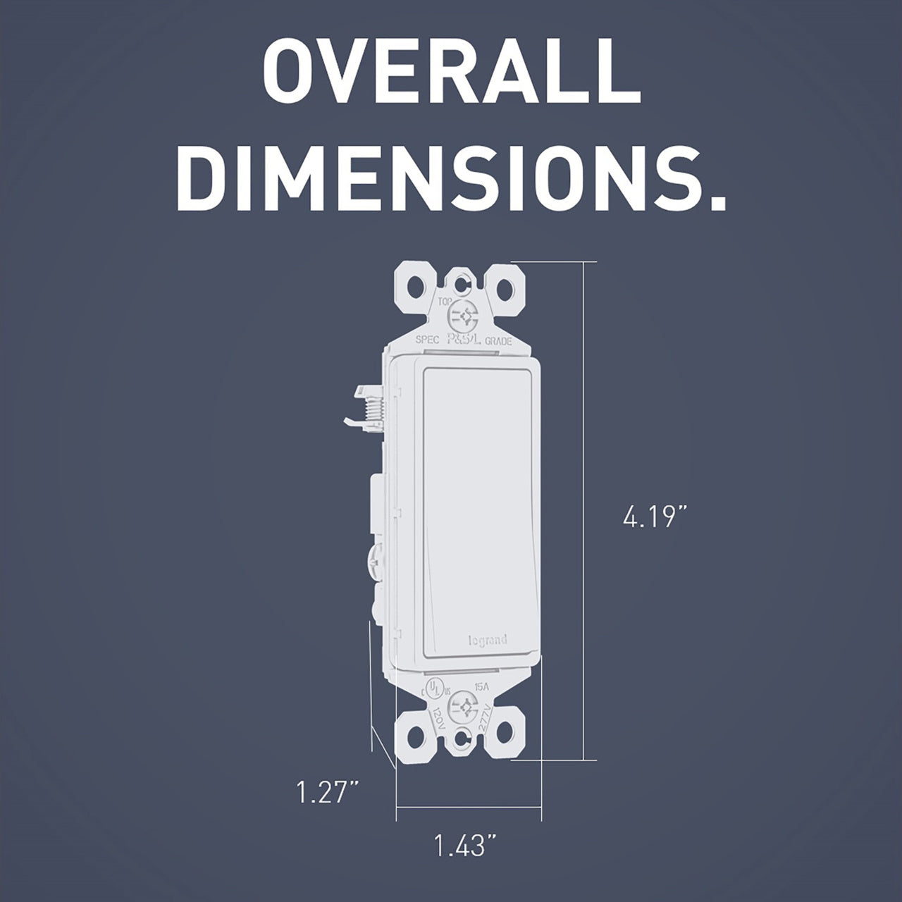 Legrand TM870WCC10 radiant® 15A Single-Pole Switch, White