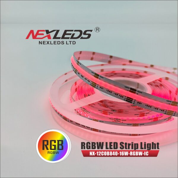 NEXLEDS 12mm IP20 Digital RGBCW Chase Series 16W COB Tapelight