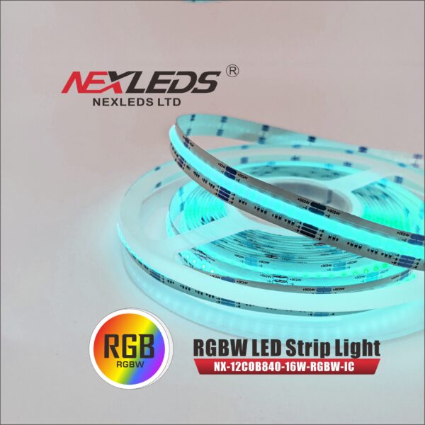 NEXLEDS 12mm IP20 Digital RGBCW Chase Series 16W COB Tapelight