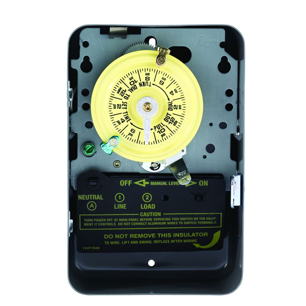 Intermatic 24-Hour Mechanical Time Switch, 120VAC, SPST, Indoor Metal Enclosure, Model T101