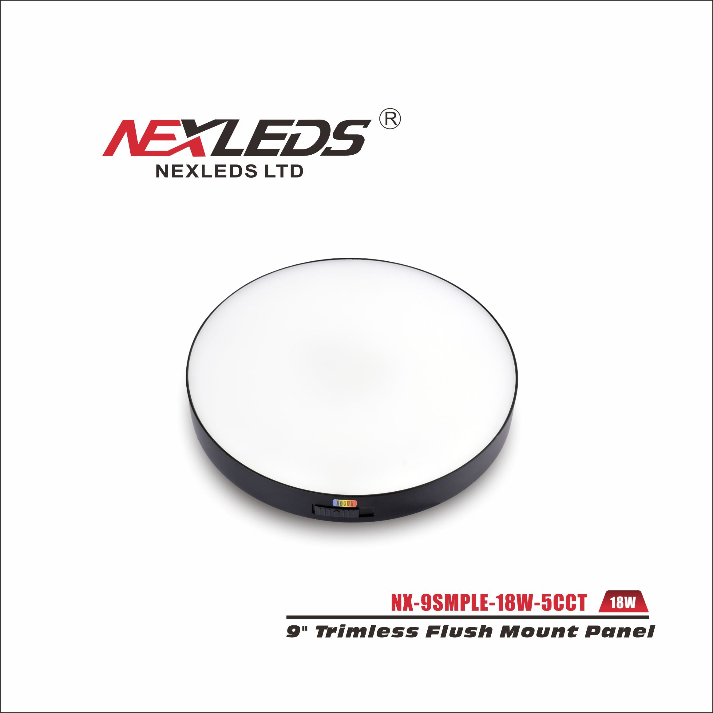 NEXLEDS NX-9SMPLE-18W-5CCT 9" FRAMELESS Flush Mount Panel