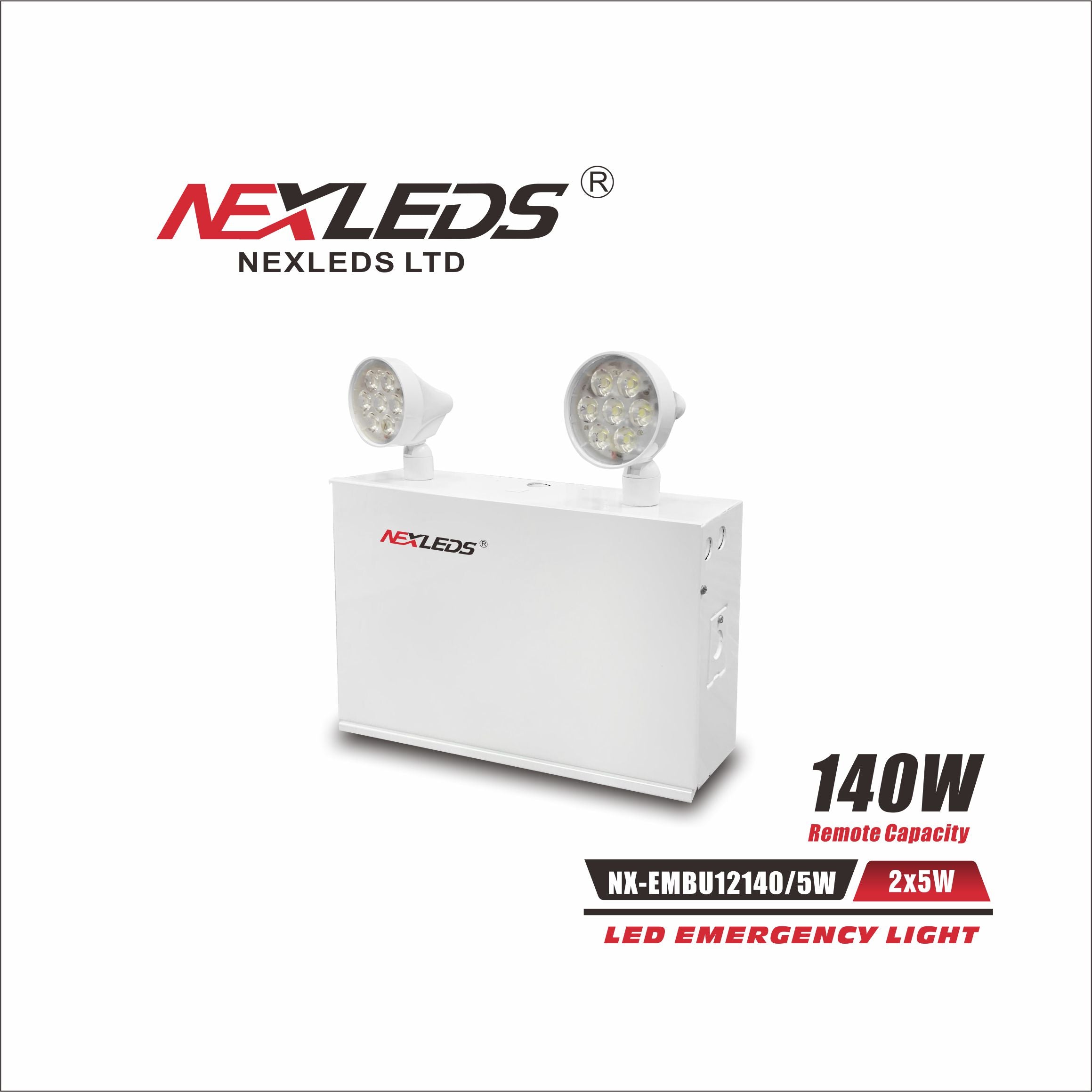 NEXLEDS NX-EMBU12140/5W 140W Emergency battery unit with 5W LED remote heads