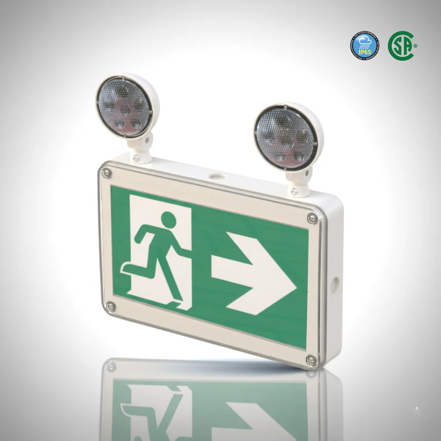 Ortech OE-316-WET  LED Running Man Combo Exit Sign - Designed for reliable performance in wet or damp locations.