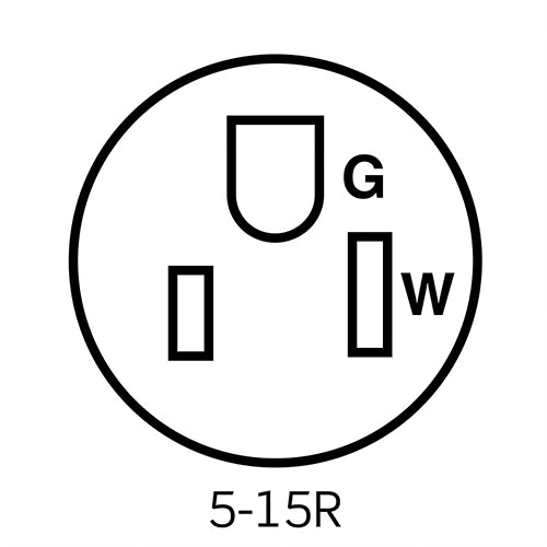 15 Amp Single Receptacle/Outlet, Industrial Grade, Self-Grounding