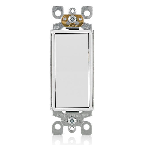 15 Amp Decora Single-Pole Switch, Self-Grounding, White